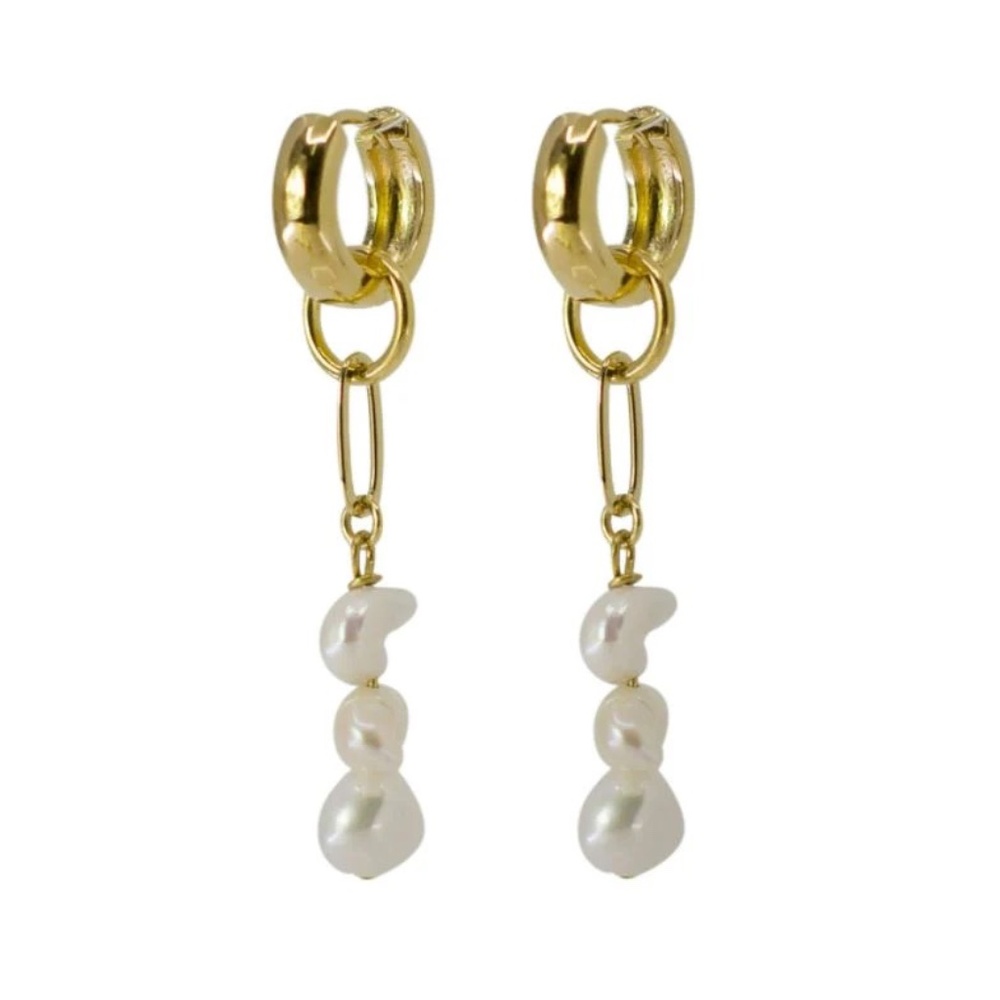 Mayamar Paperclip Pearl Earrings --Nwt